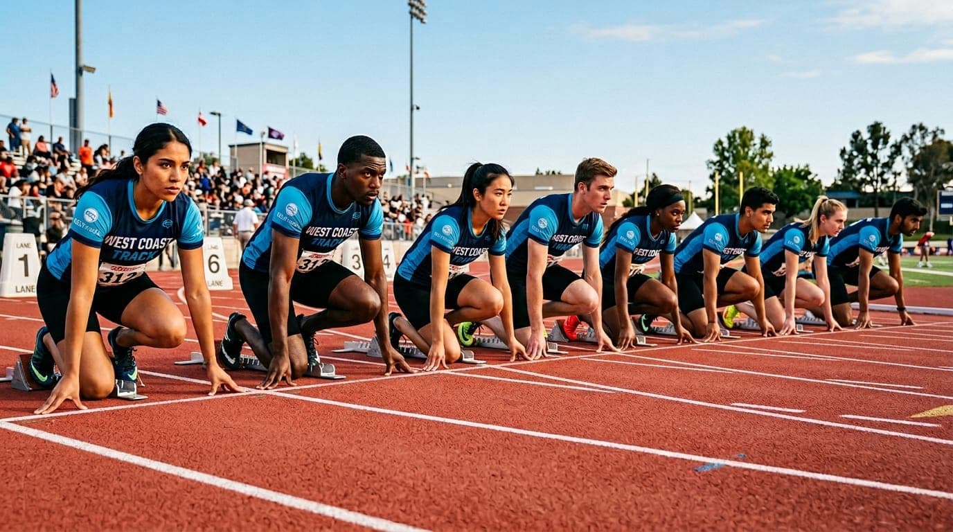 Track athletes on running track
