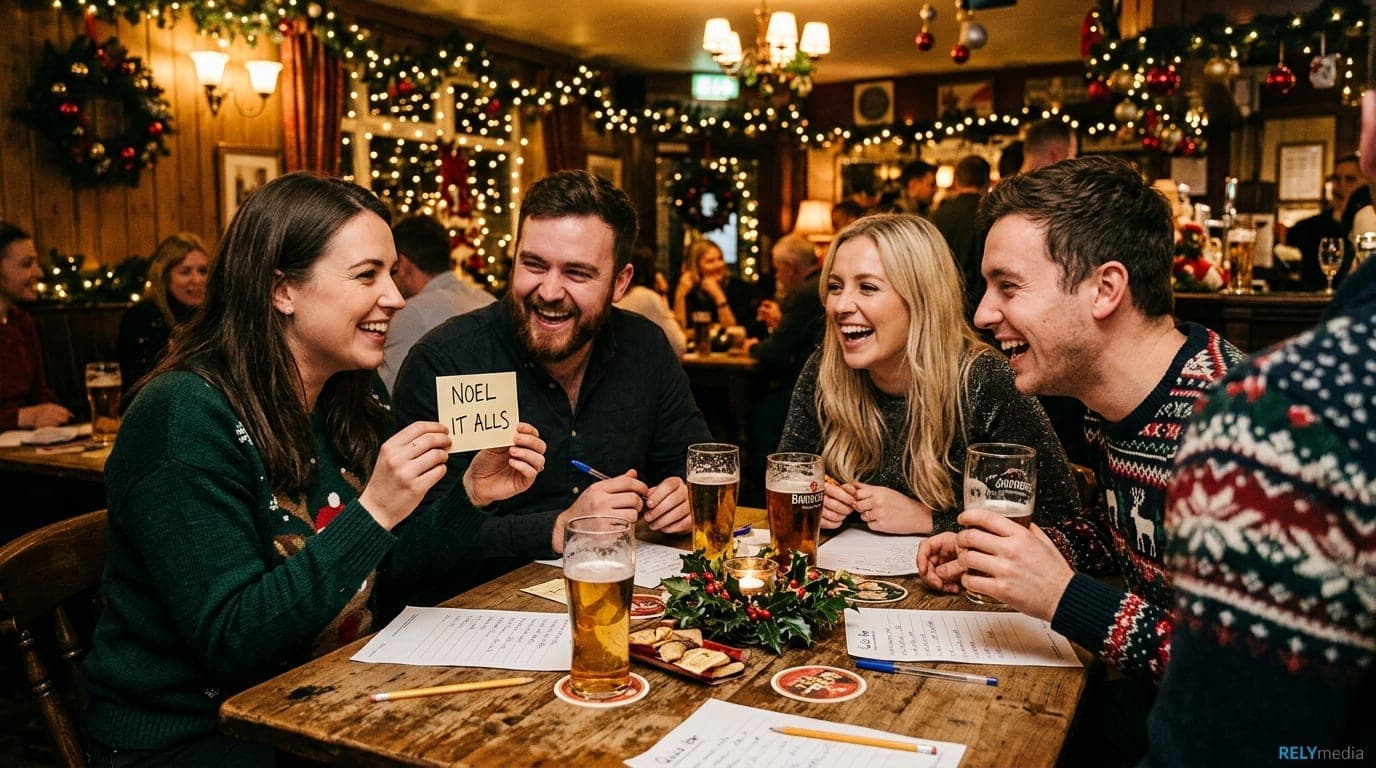 Christmas trivia night with team names