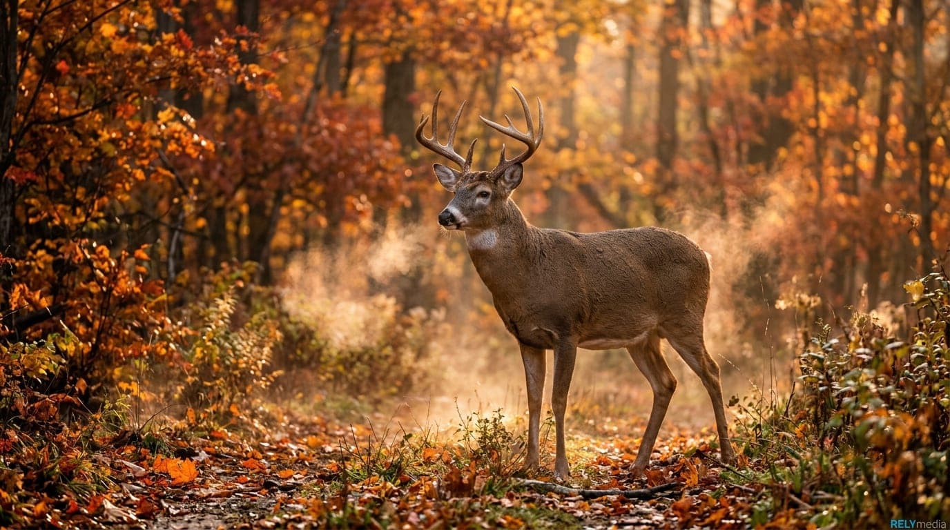 Deer hunting in the woods
