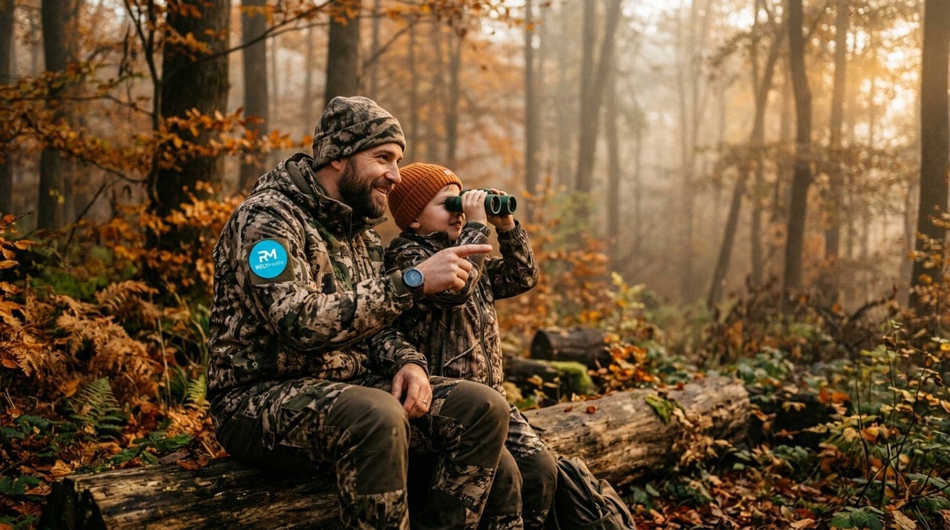 Father and son hunting together