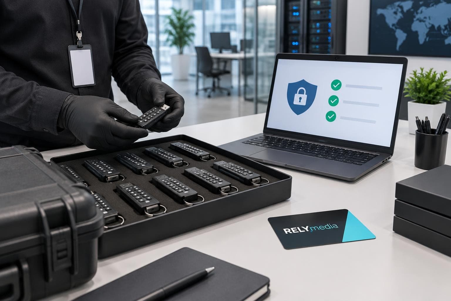 IT team working in a security operations office