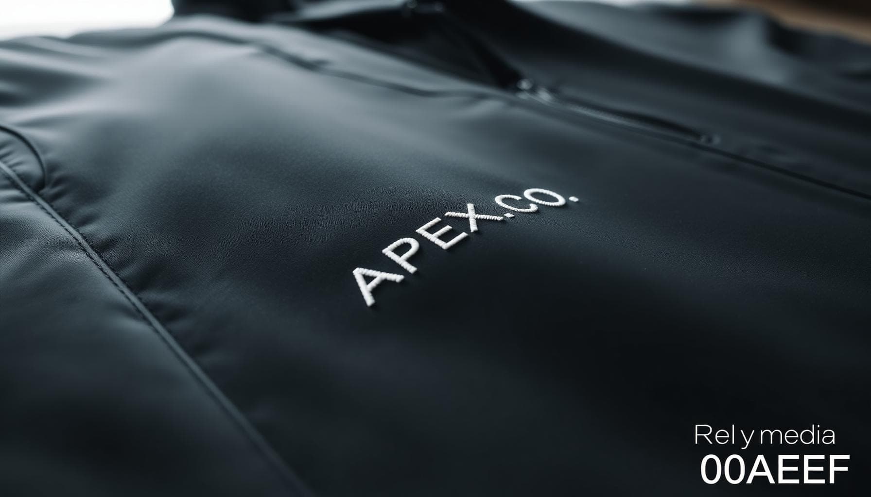Close-up of custom embroidered logo on branded jacket — corporate jacket customization