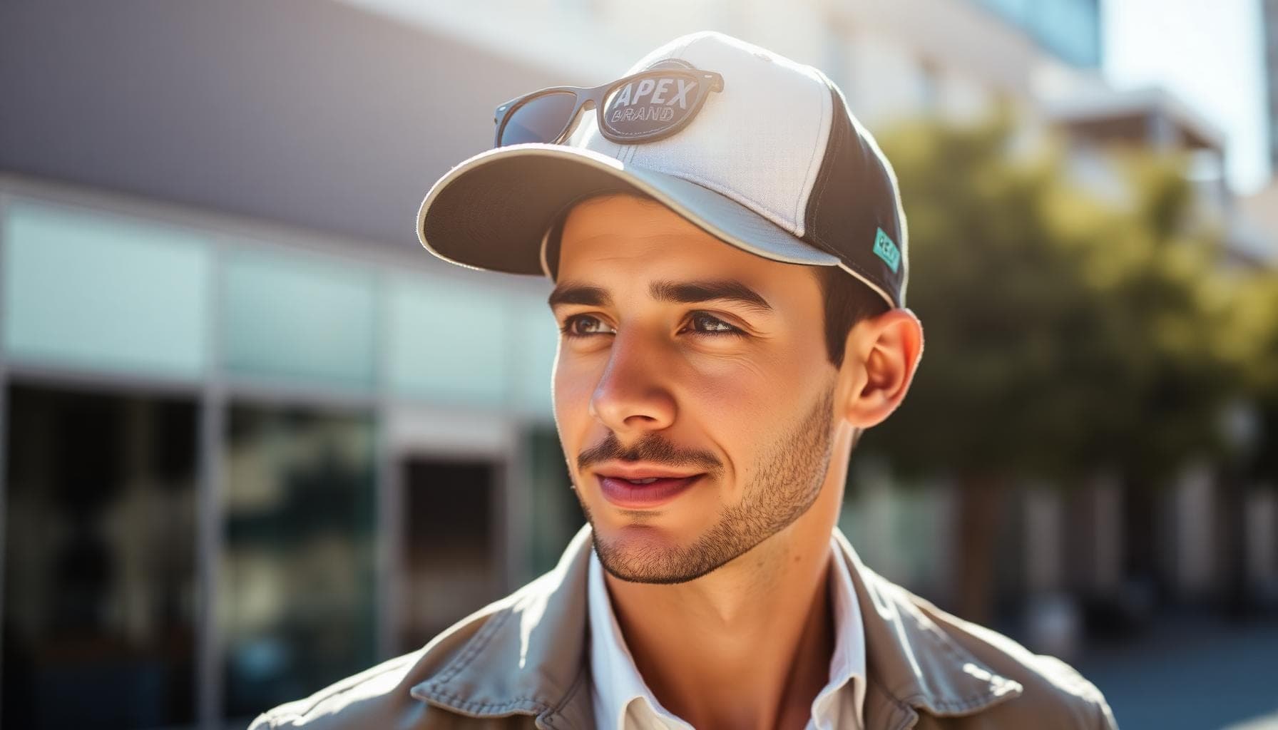 Person wearing branded custom cap at outdoor event — promotional hat giveaway