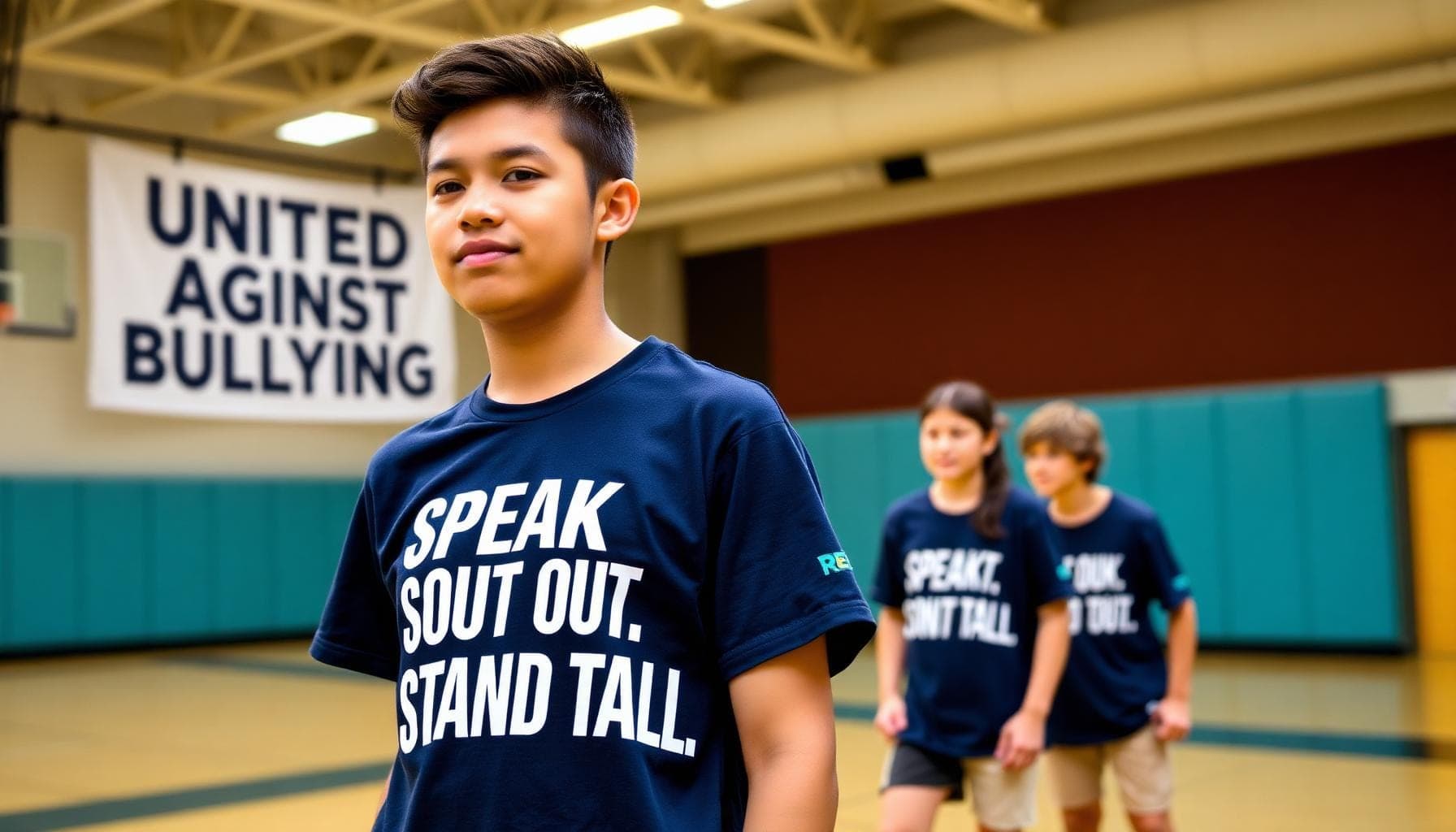 Students promoting kindness and anti-bullying awareness in school