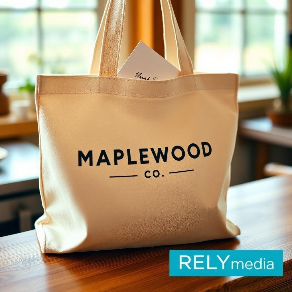 Close-up of branded promotional giveaway product