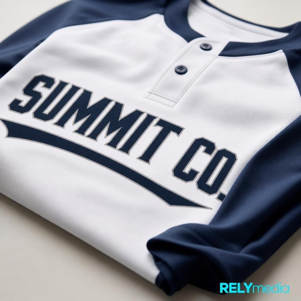 Close-up of custom baseball lettering and numbering on a jersey