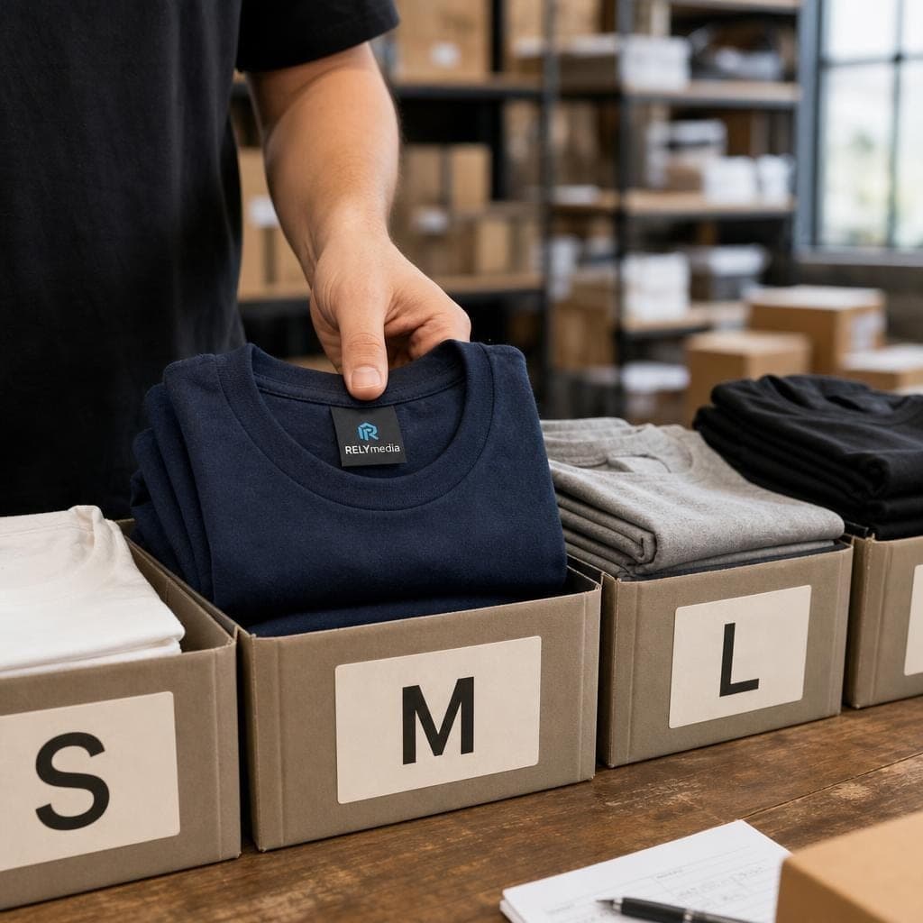 Sorting bulk custom shirts by size before distribution