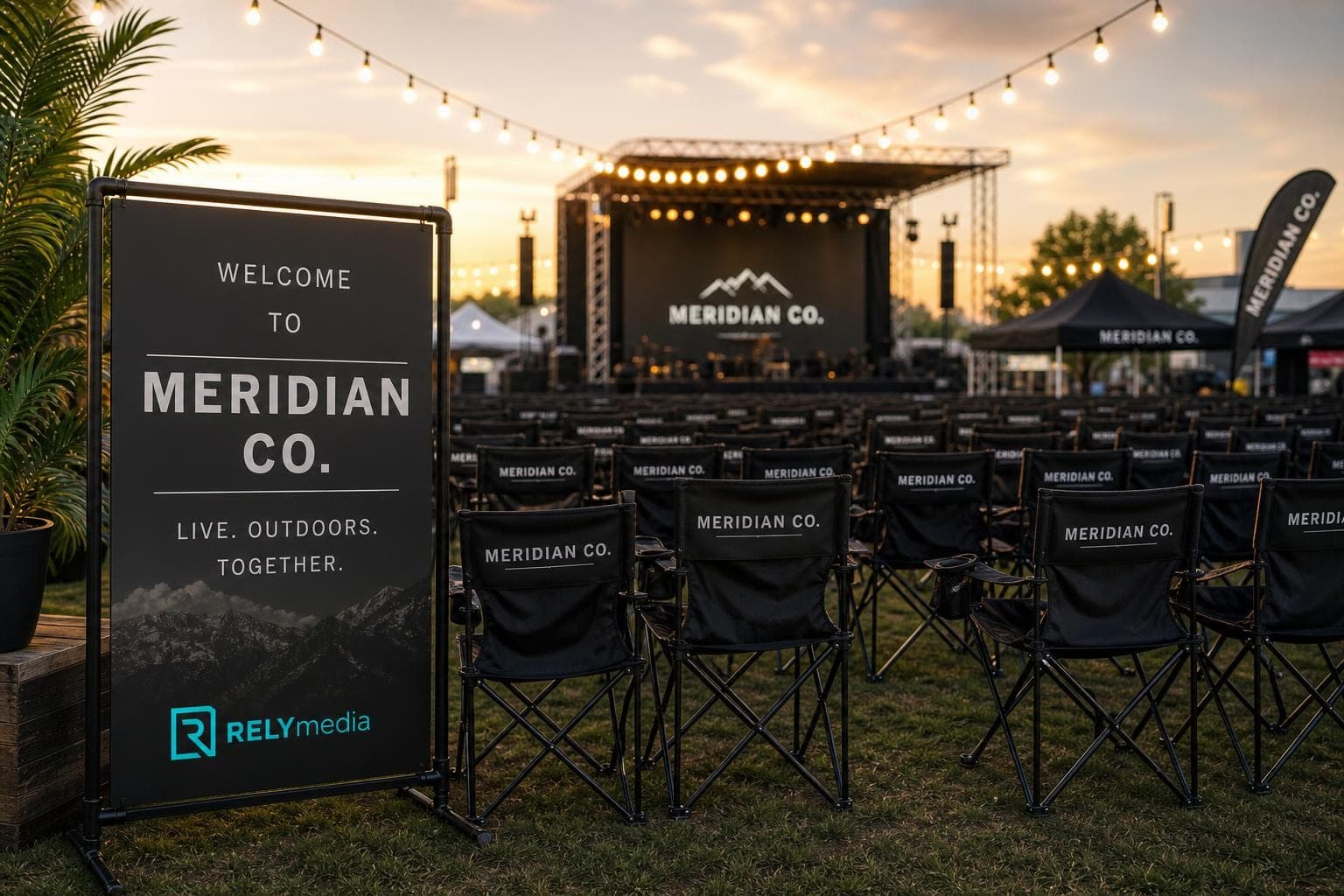 Outdoor folding chairs at beaches, festivals, and campsites