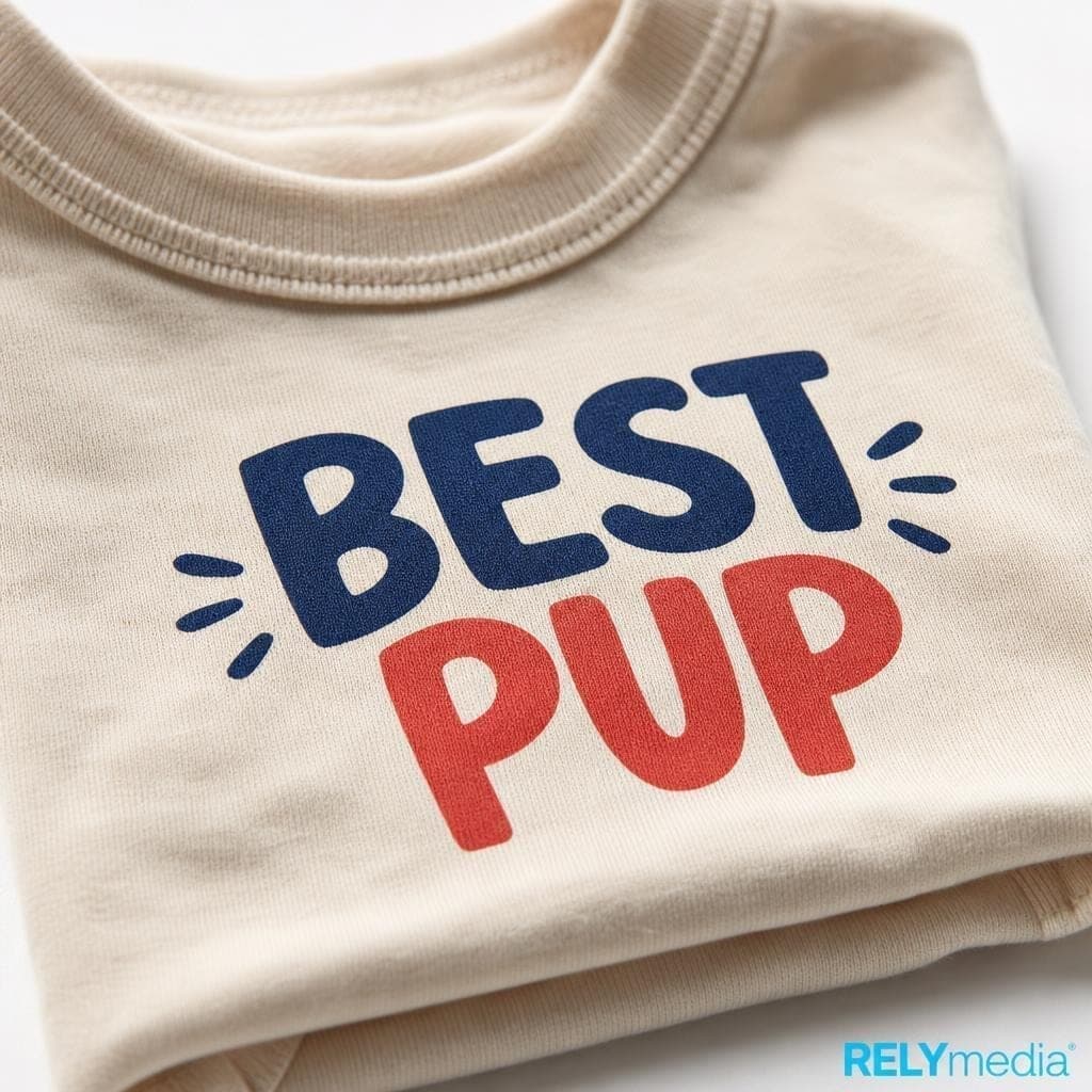 Close-up of a custom dog shirt print