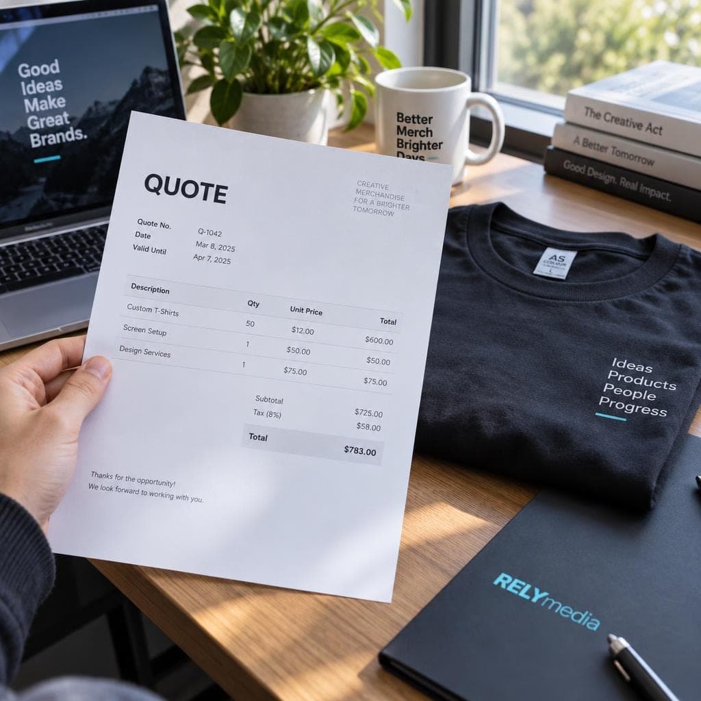 Reviewing a custom t-shirt price quote