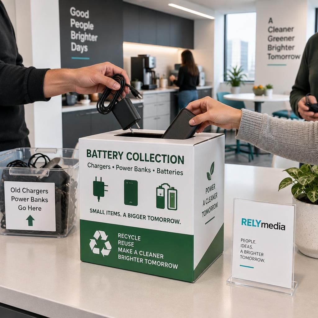 Battery collection box in an office