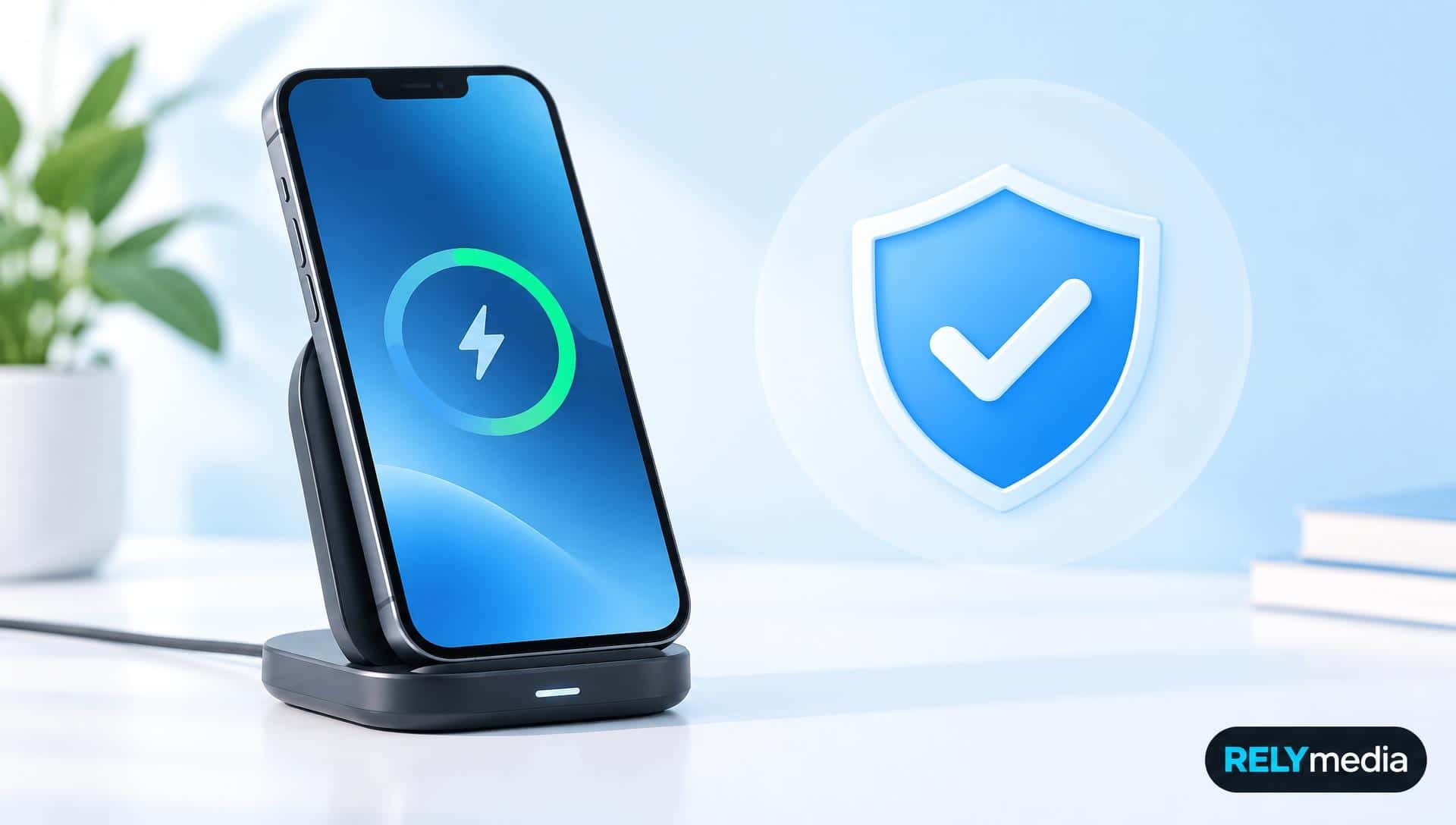 Smartphone charging on a wireless charging pad