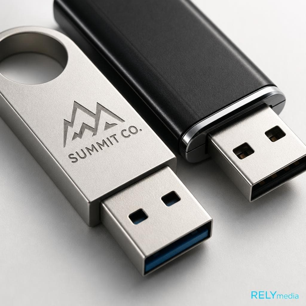 Two USB drives placed side by side for comparison