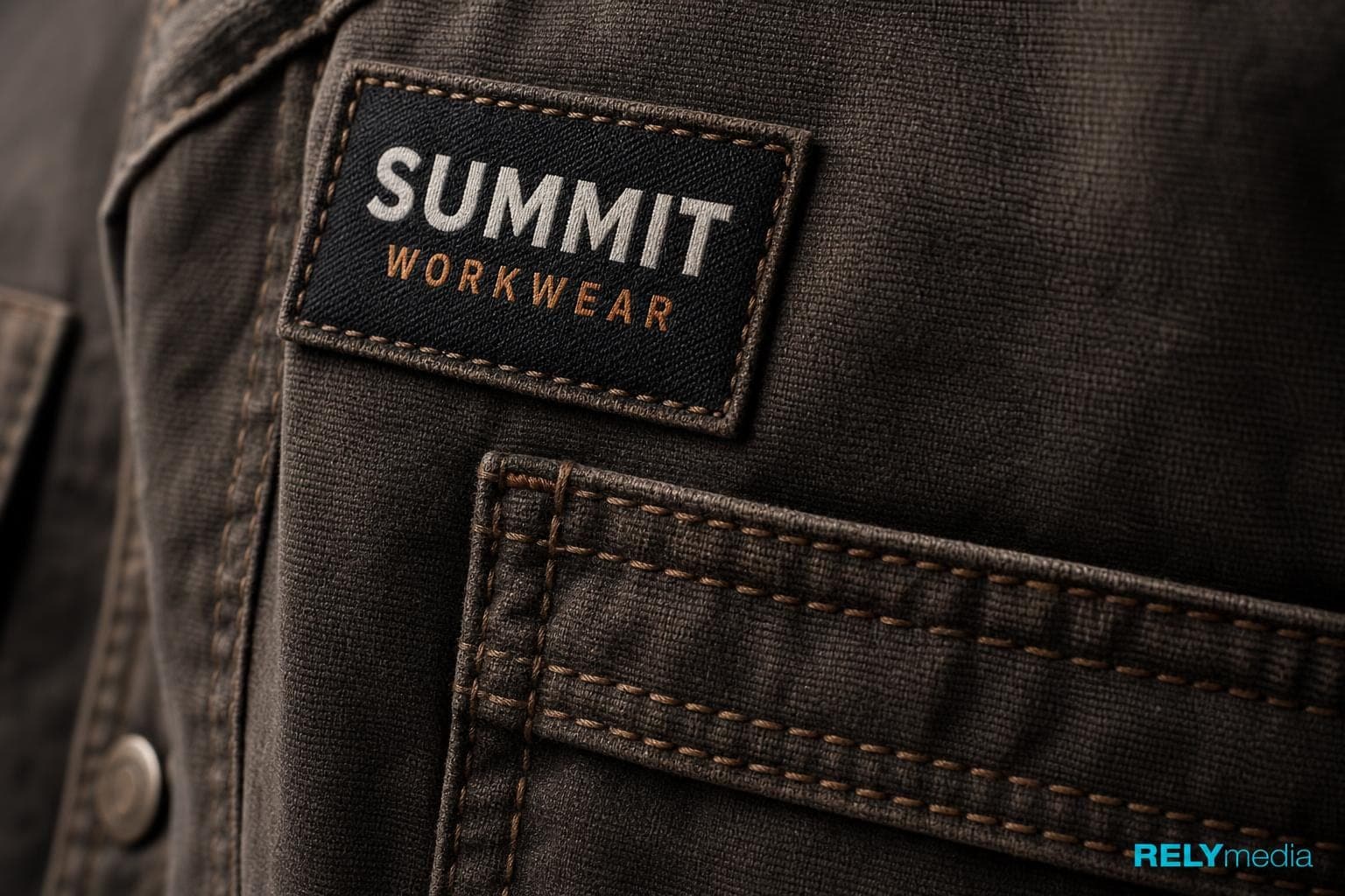 Close-up of reinforced stitching on a workwear garment