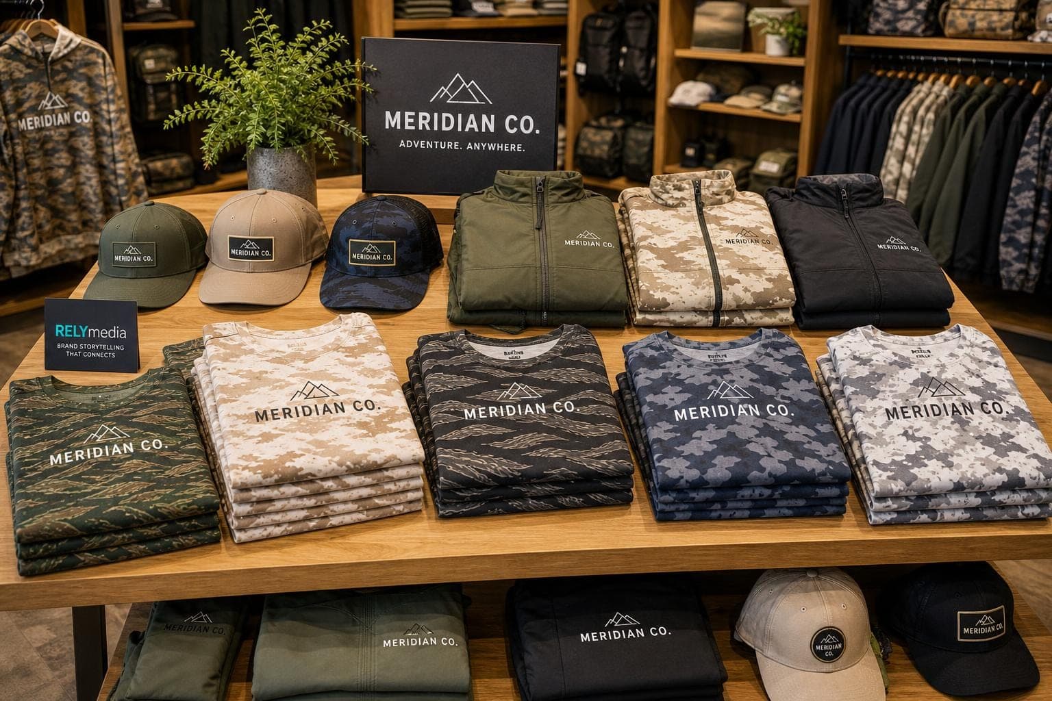 Design custom camo apparel with RELYmedia