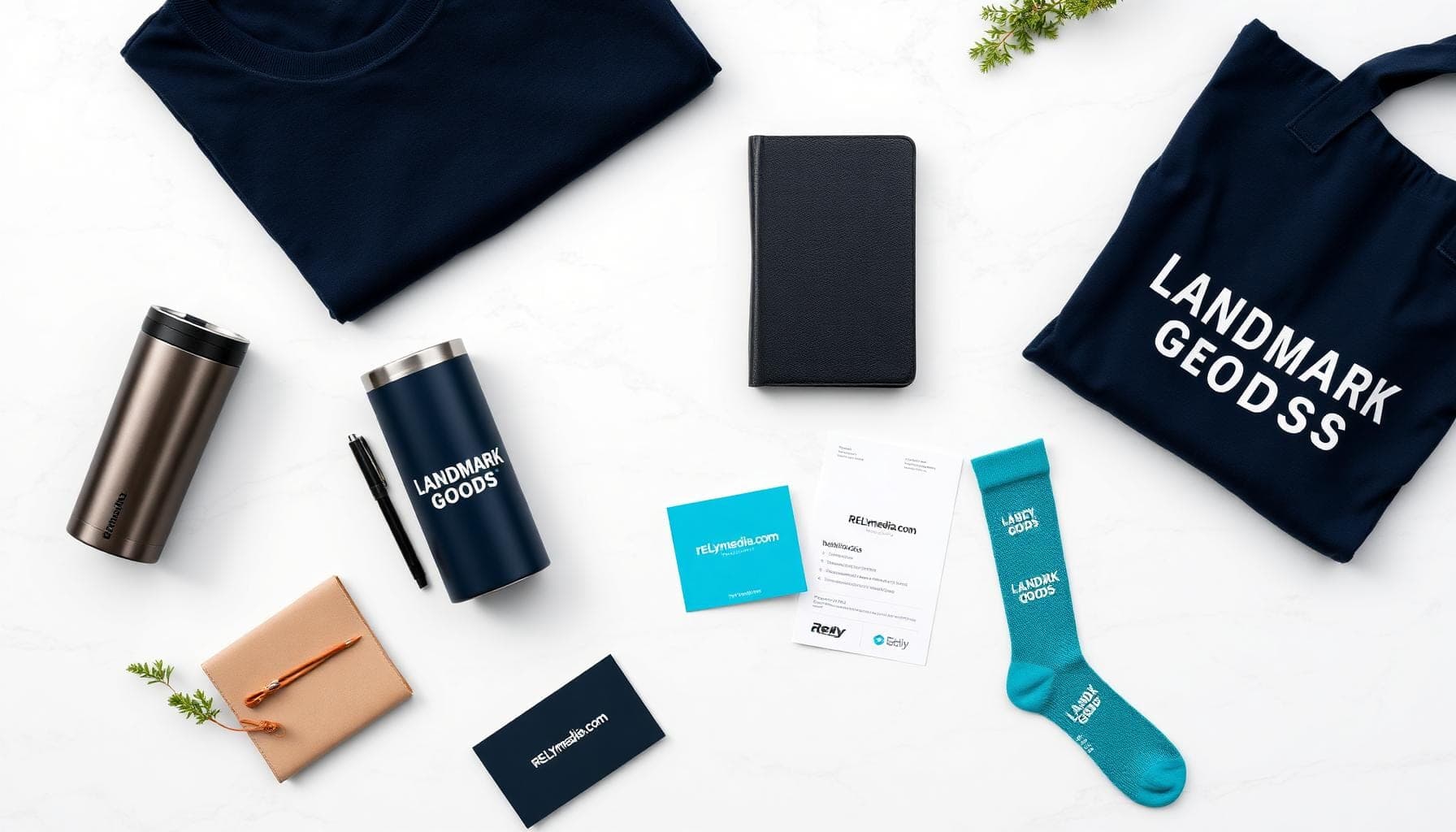Custom branded merchandise ideas across industries — apparel, drinkware, and tech