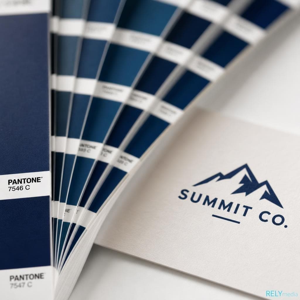 Close-up of imprint color ink swatches used in custom printing