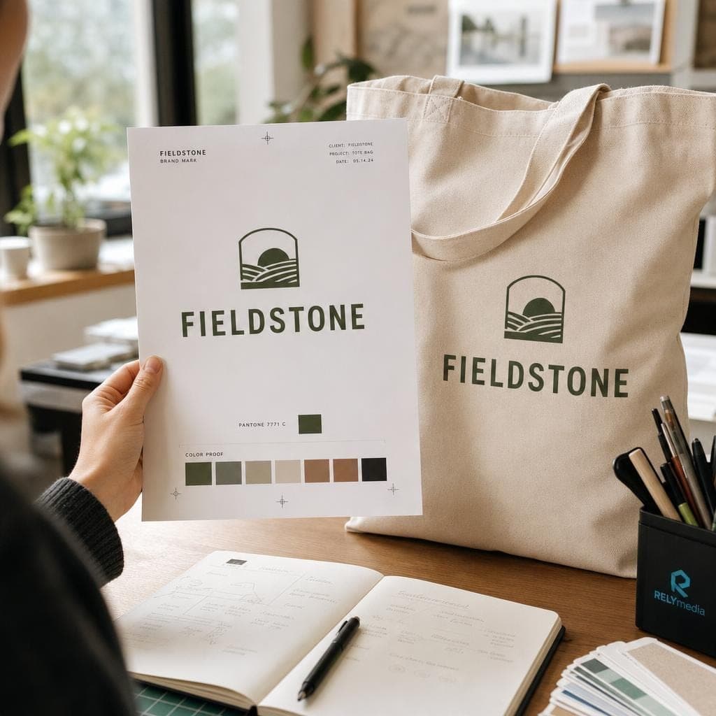 Color proofs used for matching imprint colors to brand guidelines